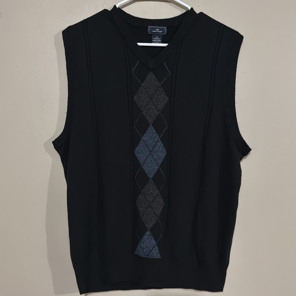Dockers Men's Size Large Oxford Black Knit Sweater Vest Preppy Office Attire - Picture 1 of 6